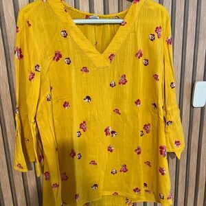Old Navy Yellow Floral Blouse
